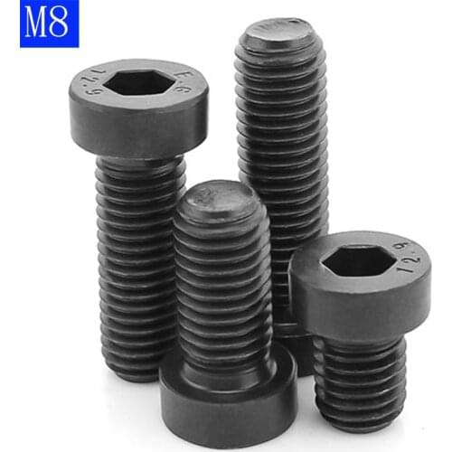 M8 x 1.25mm Low Head Allen Bolt Hex Socket Cap Screws 12.9 Alloy Steel Black Oxide DIN 7984