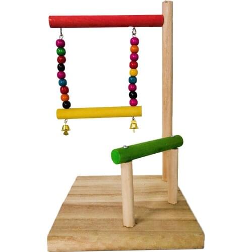 Bird Playground Wood Perch Parrots Play Stand Gym Stand Toys Exercise Play for