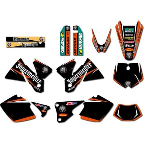 For KTM 125 200 250 300 380 400 EXC 1998-2000 Motorcycle Team Graphic Background Decal Stickers Kit 1998 1999 2000