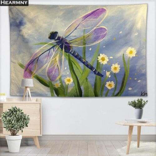Background Fabric Valance Tapestry Wall Hanging Custom Dragonfly Bedroom Living Room Blanket Yoga Beach Towel Tablecloth