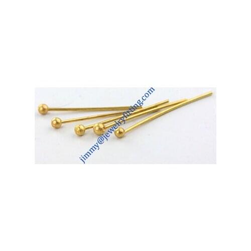 Jewelry Making findings Raw brass Ball Pins Scarf Pins jewellry findings 0.5*15mm with 1.5mm ball shipping free