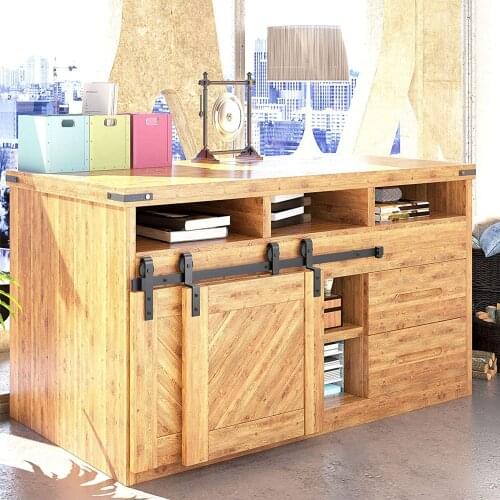 Gifsin Bypass Cabinet Door Hardware Kit Stands Wardrobe Furniture Slide for Double Heavy Duty Drawer Slides