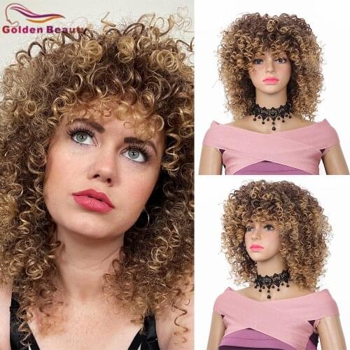 Golden Beauty Black Wigs