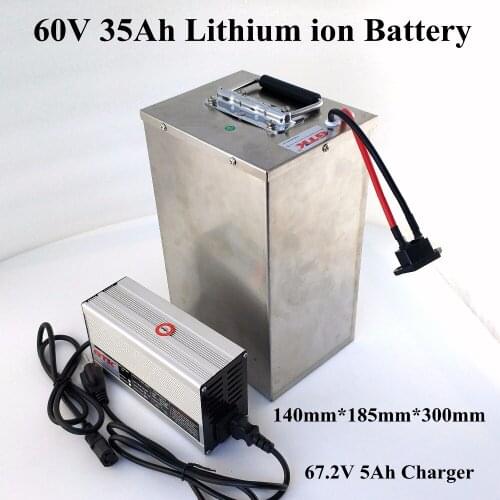 GTK 60v 35Ah lithium ion battery pack li-ion 60v for electric tricycle fishing boat 60v bateria litio + 67.2v charger