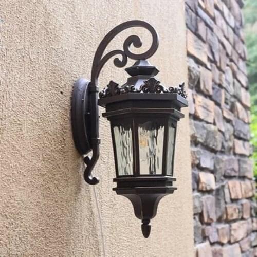 HAWBOIRRY large modern LED community villa home outdoor garden lamp European retro waterproof rust balcony balcony wall lamp