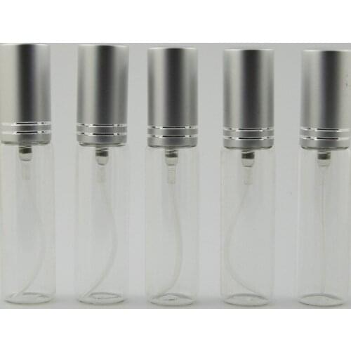 Jxcaih 5pcs 10ml Portable Glass Perfume Bottles Travel Empty Sample Bottles Atomizer Reusable Mini Bottles