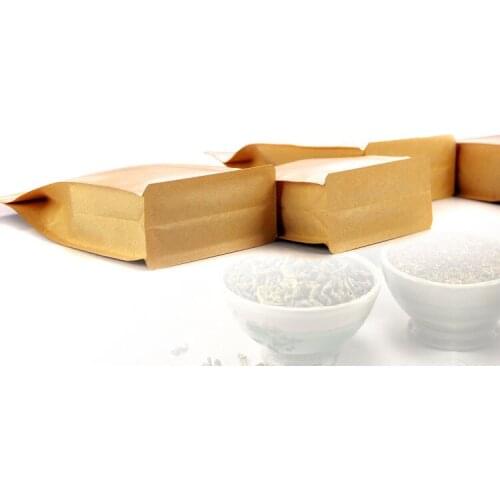 12*22+6 500pcs stand up brown Ziplock kraft paper bags boxes recyclable for wedding/Gift/Jewelry/Food/Candy Package Paper Box