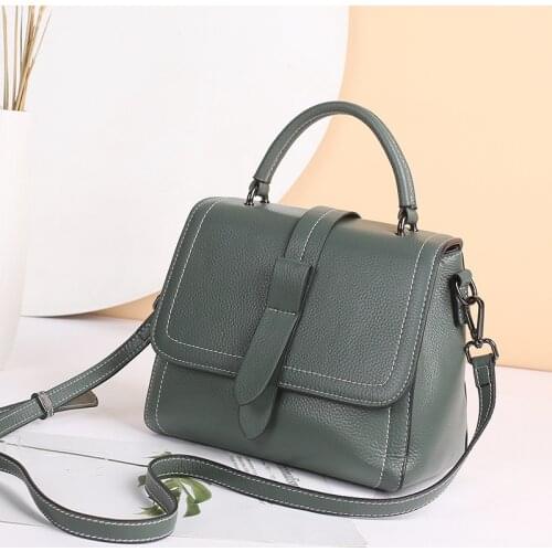 Shoulder Genuine Cowhide Small HandBag For Womens Women Bag 2021 New Bag Solid Leather Color Square Messenger Bag Crossbody