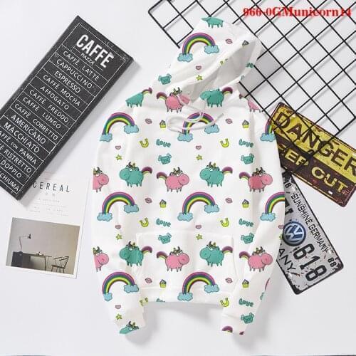 Fashion 3D Unicorn Hoodies Sweatshirt Girls Boys Rainbow Horse Animal Printed Long Sleeve Femme Hoodie Men Hoodies Streetwear
