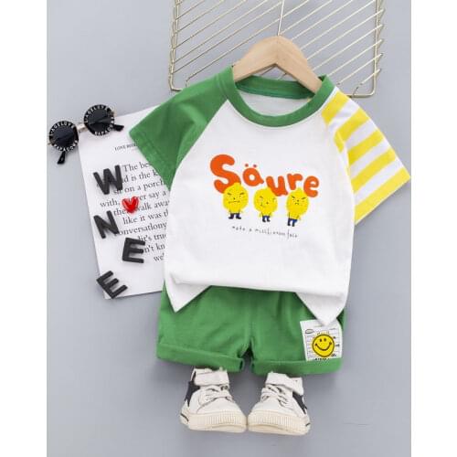 New Summer Baby Boys Clothes Children Cotton Patchwork T Shirts Shorts 2Pcs/Sets Sport Outfit Kids Fashion Toddler Tracksuits