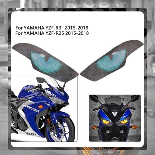 For YAMAHA YZF R3 R25 YZFR3 YZFR25 2015 2016 2017 2018 Motorcycle 3D Front Fairing Headlight Sticker Guard