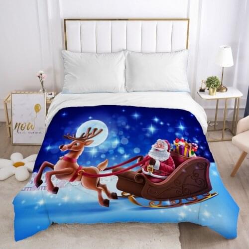 Christmas santa claus Duvet cover Quilt/Blanket/Comfortable Case 140x200 240x220 240x260 Queen King Single Bedding for Home MOON