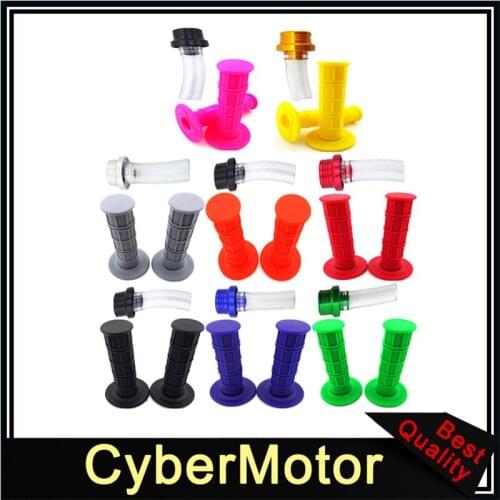 Rubber Twist Throttle Handle Grips + Vent Valve For Chinese Pit Dirt Bike Motorcycle XR CRF 50 70 KLX110 SSR Lifan TTR Thumpstar