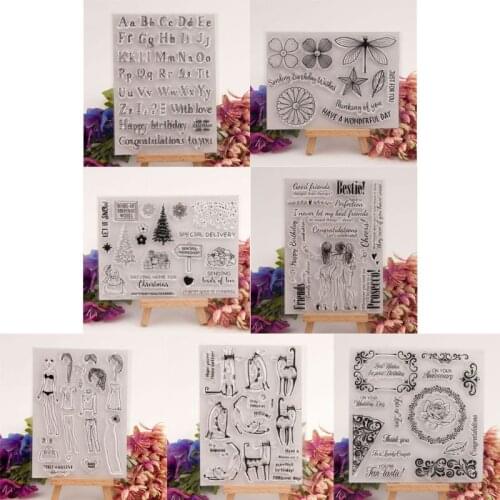 Christmas Tree Snowman Silicone Clear Stamp Seal DIY Scrapbook Embossing Album Decor Craft Art