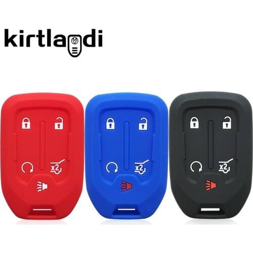 Silicone Car Key Cover Case Protect Skin Cap Set Shell Hood for GMC Terrain Acadia for Chevrolet Suburban Remote Keyless Keyring