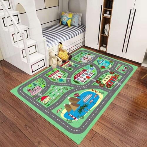 Nordic Childrens Hopscotch 3D Cartoon Printed Carpets for Living Room Kids Game Creeping Carpet Bedside Floor Mat Washable Rugs