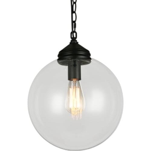 BLUBBLE Nordic Glass Pendant Lights Dia20/25/30cm LED Vintage Spherical Hanglamp AC 110-240V Transparent Bedrooms Pendant Lamp