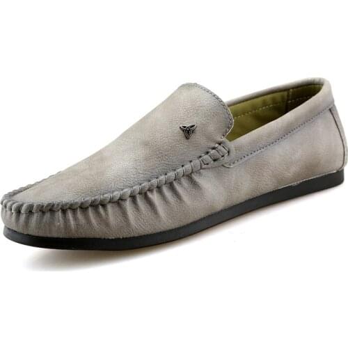 Comfort Light Moccasins Minimalist Shoes for Men Leather Casual Shoes Classic Concise Mens Loafers Flat Driving Shoes Boat Shoe