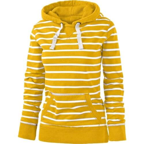 Autumn Winter Stripe Women Sweatshirt 2021 Casual Female Harajuku Hooded Hoodies Lady Streetwear Hooded Pullover Sudadera Mujer