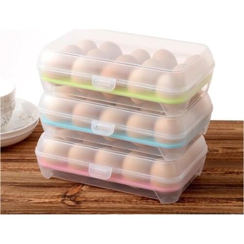 1PC Egg Storage Box 10 Grid Plastic Portable Double Layer Egg Box Japanese style Ducks Egg Tray Food Container Organizer KW 014