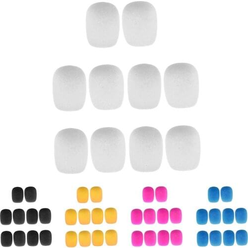 10 Pieces Clip-on Headset Microphone Sponge Windscreen Wind Muff Mic Electric Instrument Accessory