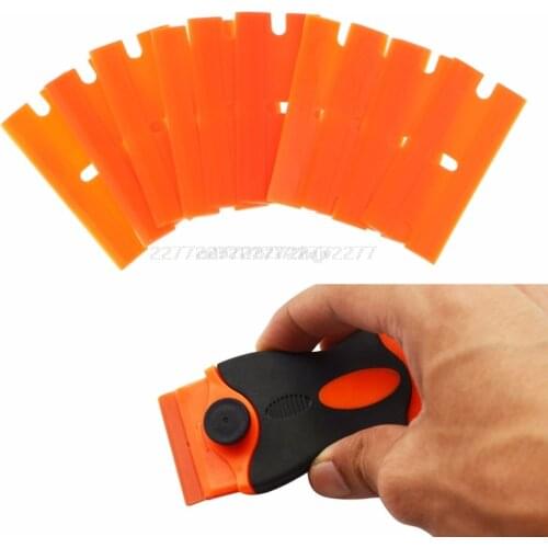 10Pcs/Set Double-Edged Plastic Blades Replacement Scraper Window Glass Glue Tape Plastic Blade A18 19 Dropship