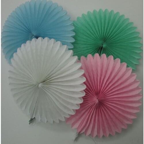 10pcs per lot decorative royal blue mint hanging Honeycomb Tissue Paper Fan for party wedding Christmas shopping mall decoration