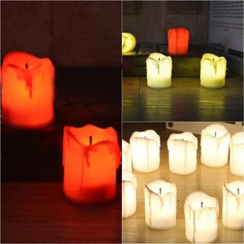 12 Pcs LED Electric Battery Powered Tealight Candles Warm White Flameless Candles For Christmas Holiday Wedding Home Way