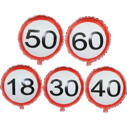 18 inches Number Ballon 18/30/40/50/60 White Red Foil Balloon Digit Helium Balloons Wedding Decorations Birthday Party Supply