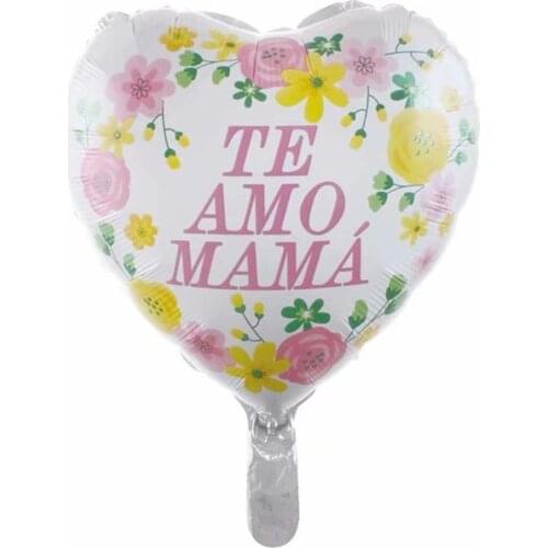 18inch Printed Spanish Mother Foil Balloons Mothers Day Heart Shape Love Globos Decor Mama Balloon Gifts Balloon Decoration