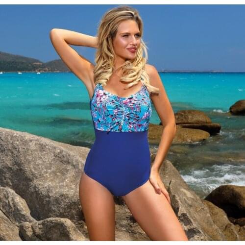 2021 Women One Piece Swimwear Sexy Bathing Suit Summer Printing Floral Adjustable Shoulder Beachwear