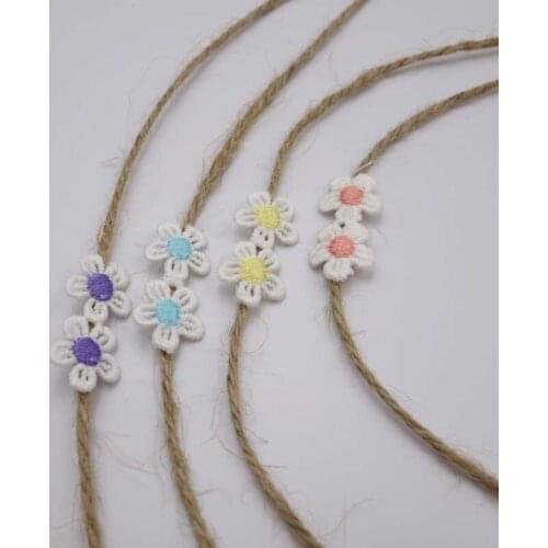 4colors/lot Handmade Newborn Infant Baby Girl Garland Headband Fake Flower Headwear for Photography Props Shower Gift