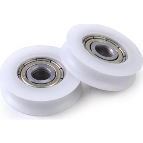 4Pcs 8*33*10mm 608zz U Groove Guide Pulley Sealed Rail Ball Bearing Nylon Embedded