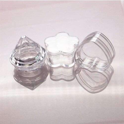 5pcs 5g Small Clear Cosmetic Makeup Pots Empty Plastic Sample Jar Art Container Eyeshadow Cream Lip Balm Container Storage Box