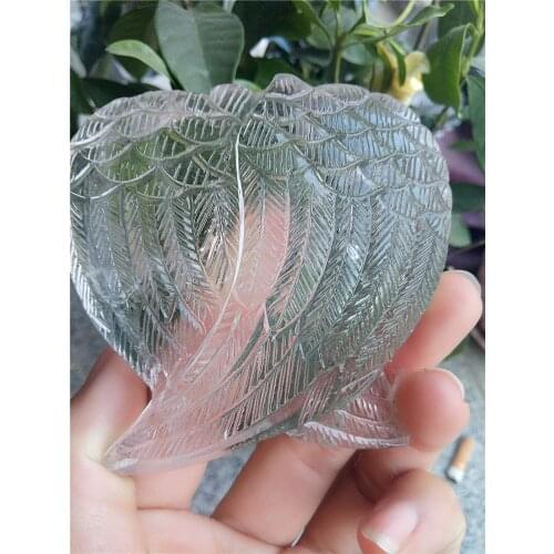 7cm Free shipping natural clear quartz angel wings white crystal wings as gift
