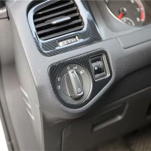 Car Front Foglight Switch Button Cover Decoration Trim Sticker ABS Fit for VW GOLF 7 2014-2020
