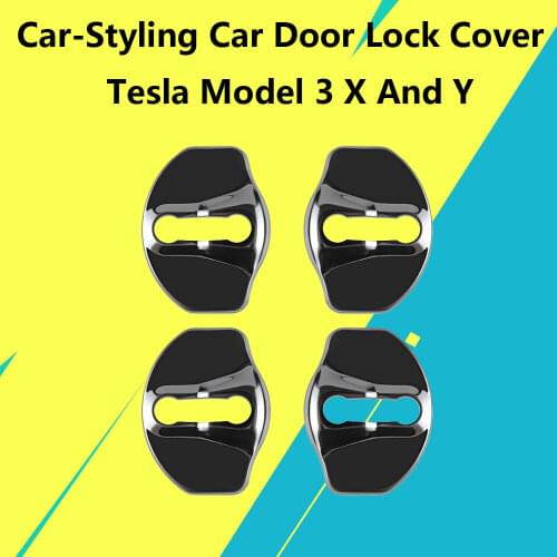 Car-Styling car door lock cover Auto Emblems Case For Tesla model 3 model X Y style Roadster Accessories