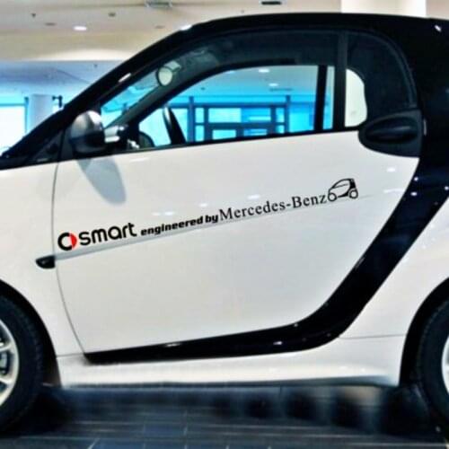 Car Accessories Smart Engineered By Side Door & Waist Line Sticker and Decal Whole Body Decoration for Smart Fortwo