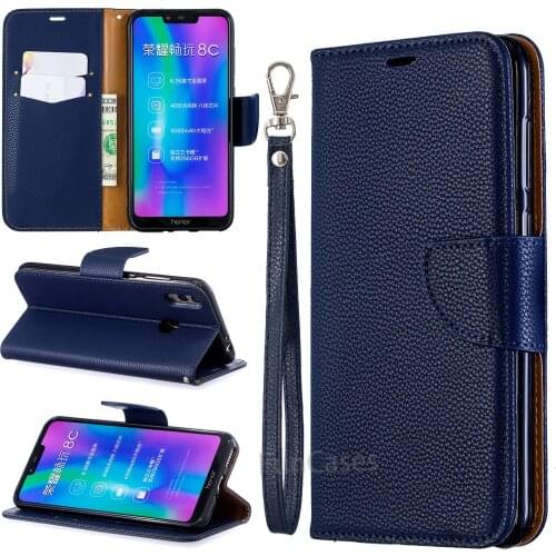 Cover For Huawei Honor 8C Case Flip Leather Skin On Honor 8C Phone Case Luxury Wallet Bag For Coque Huawei Cases 8 C Funda BlacK