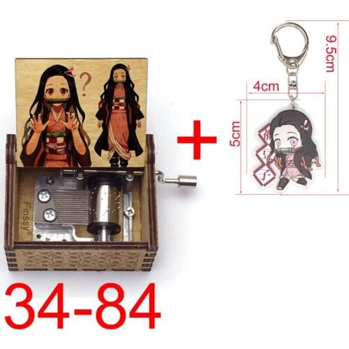 Demon slayer Kamado Nezuko Qute Carved print gurenge music theme Hand Wood Music Box Girls girlfriend cosplay fans friends