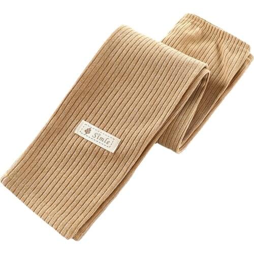 Baby Pants 2021 Knitted Candy Color Bottoms Outfits Toddler Girls Ribbed Leggings Striped Casual Trousers Girls Leggings