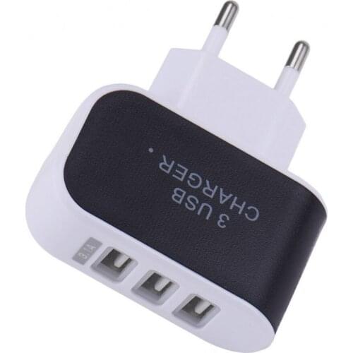 Travel Charger Adapter 3 USB EU Wall Home Travel Charger Adapter for iPhone6 6s 6 plus 5 4 4S for Samsung for HTC USB Charger
