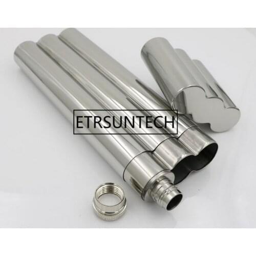 Hip Flask Mirror Polished 2 OZ Wine Tube with two Cigar Tube 304 Stainless Steel Business Man Travel Carry Case Holder