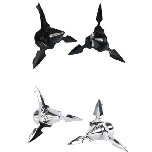 Chrome/Black Spun Blade Spinning Front Axle Cap Nut Cover For Harley Touring Glide Sportster 883 1200 2008-2015 2016 2017