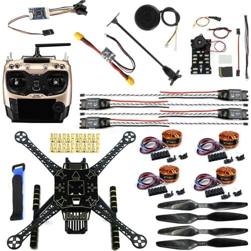 JMT S600 4-Axle Rack Quadcopter Frame Kit w/ Landing Gear Skid PX4 PIX 2.4.8 32 Bit Flight Controller AT9S FS-i6 Remote Control