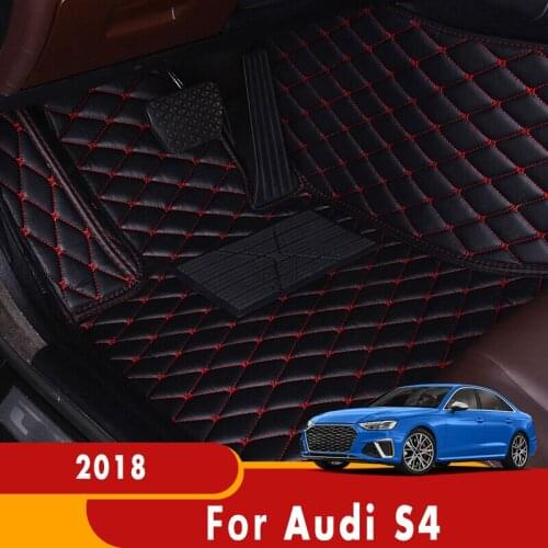 Custom Carpets For Audi S4 2018 Leather Waterproof Car Floor Mats Car Accessories Interiors Auto Styling Front And Rear Rugs
