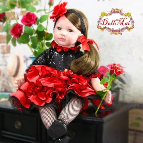 Handmade 24 Inch Reborn Baby Girl princess toddler Dolls Cloth Body Stuffed 60 cm Truly Like bebe reborn lol doll fashion gift