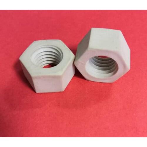 M3 M4 M5 M6 M8 M10 M12 M16 M18 M20 size hex nut PVDF plastic hexagon drive female screw full thread pitch insulation corrosion