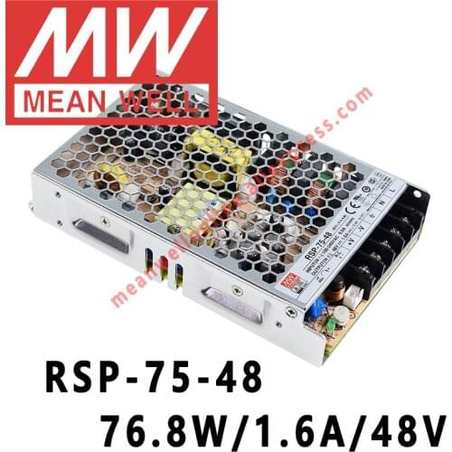 Mean Well RSP-75-48 meanwell 48VDC/1.6A/76.8W Single Output with PFC Function Power Supply online store