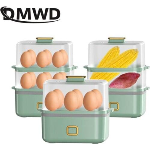 CUKYI Electric Food Steamer Double layer Steam Egg food warmer Fast heating boiler Pan Kitchen Cooking Machine 16 Egg Capacity